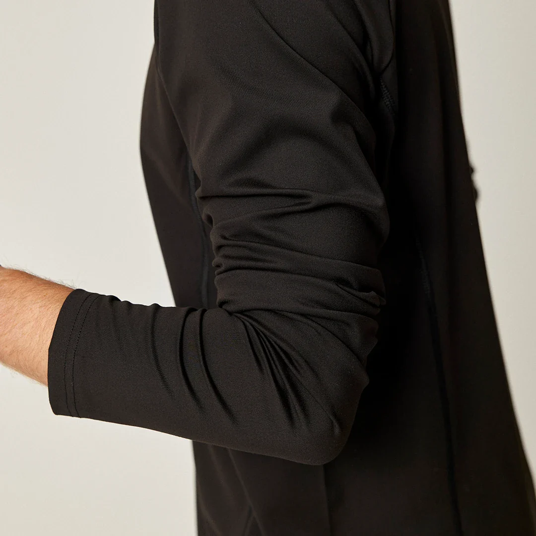1/2 Zip Sportshirt langarm Herren | Schwarz - Image 4
