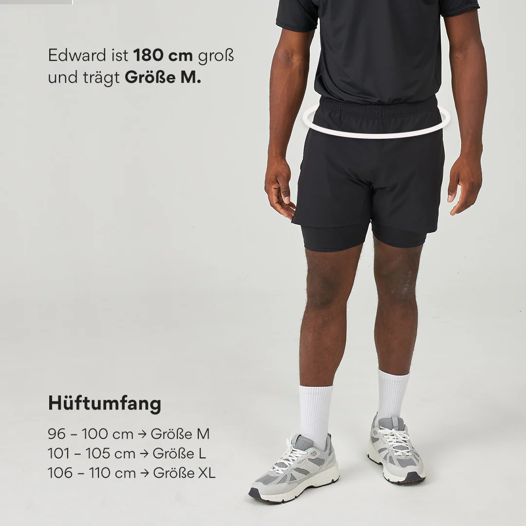2 in 1 Shorts Herren | Silber Grau - Image 9