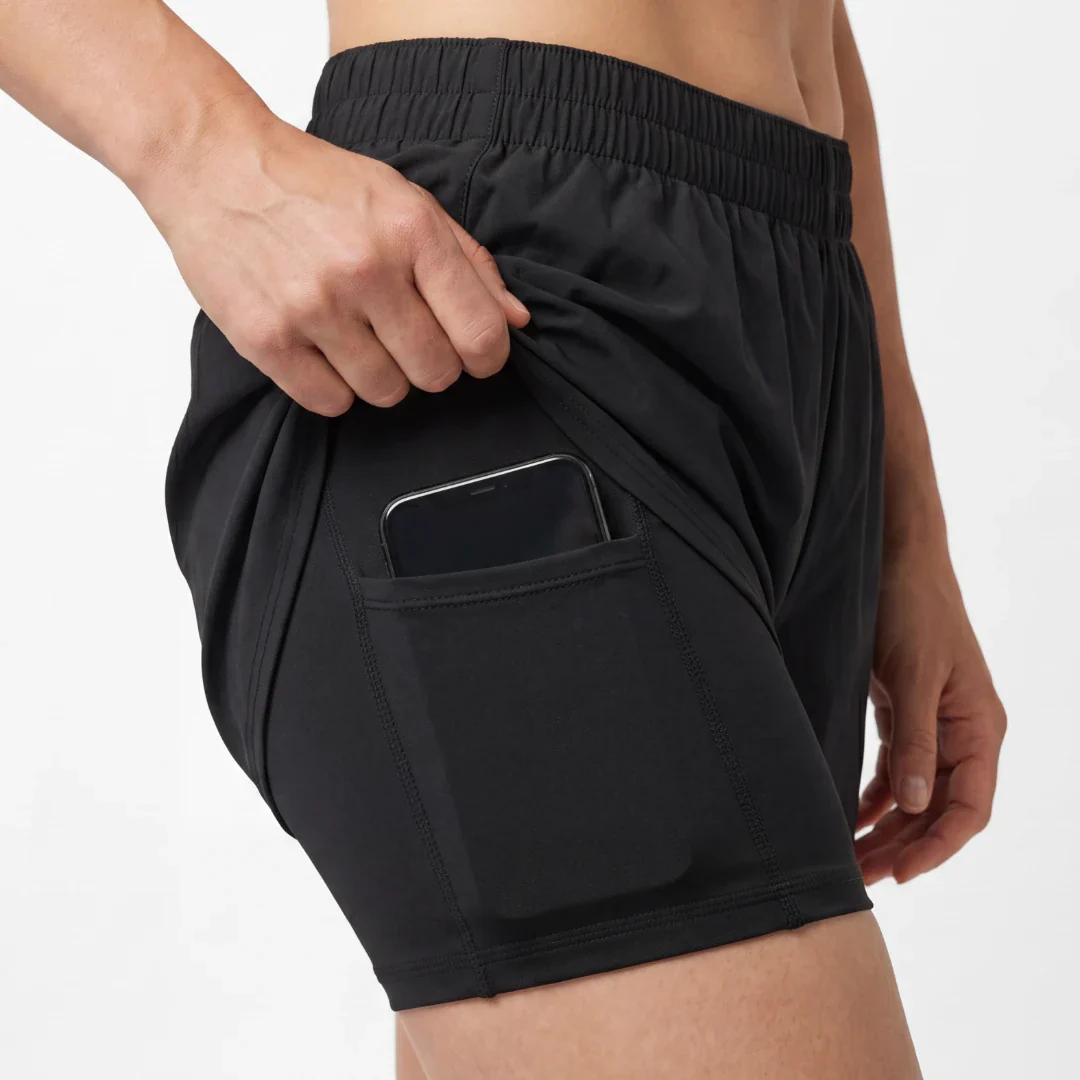 2 in 1 Sport Shorts Damen | Schwarz - Image 5