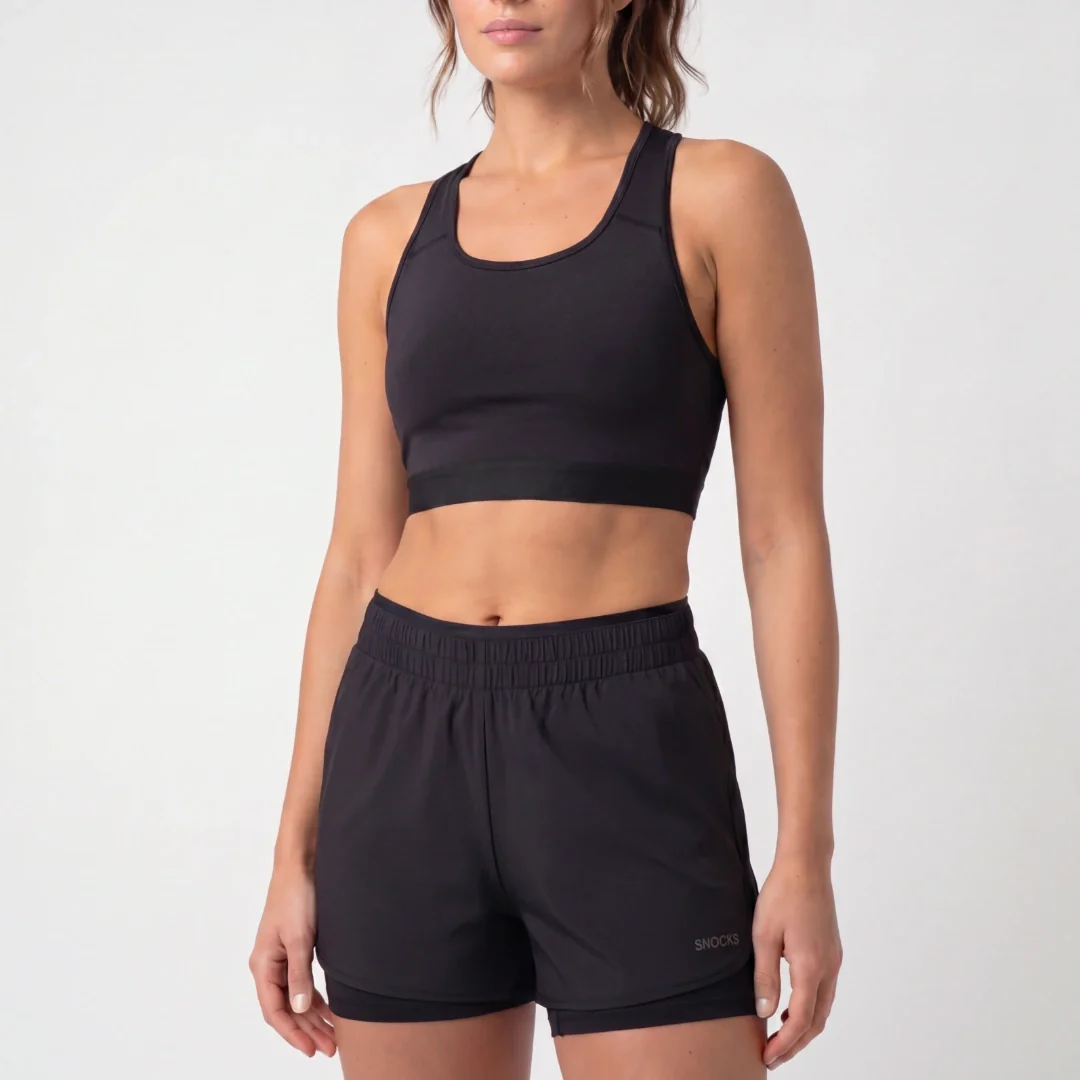2 in 1 Sport Shorts Damen | Schwarz - Image 6