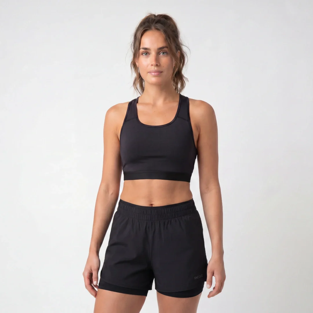 2 in 1 Sport Shorts Damen | Schwarz - Image 9