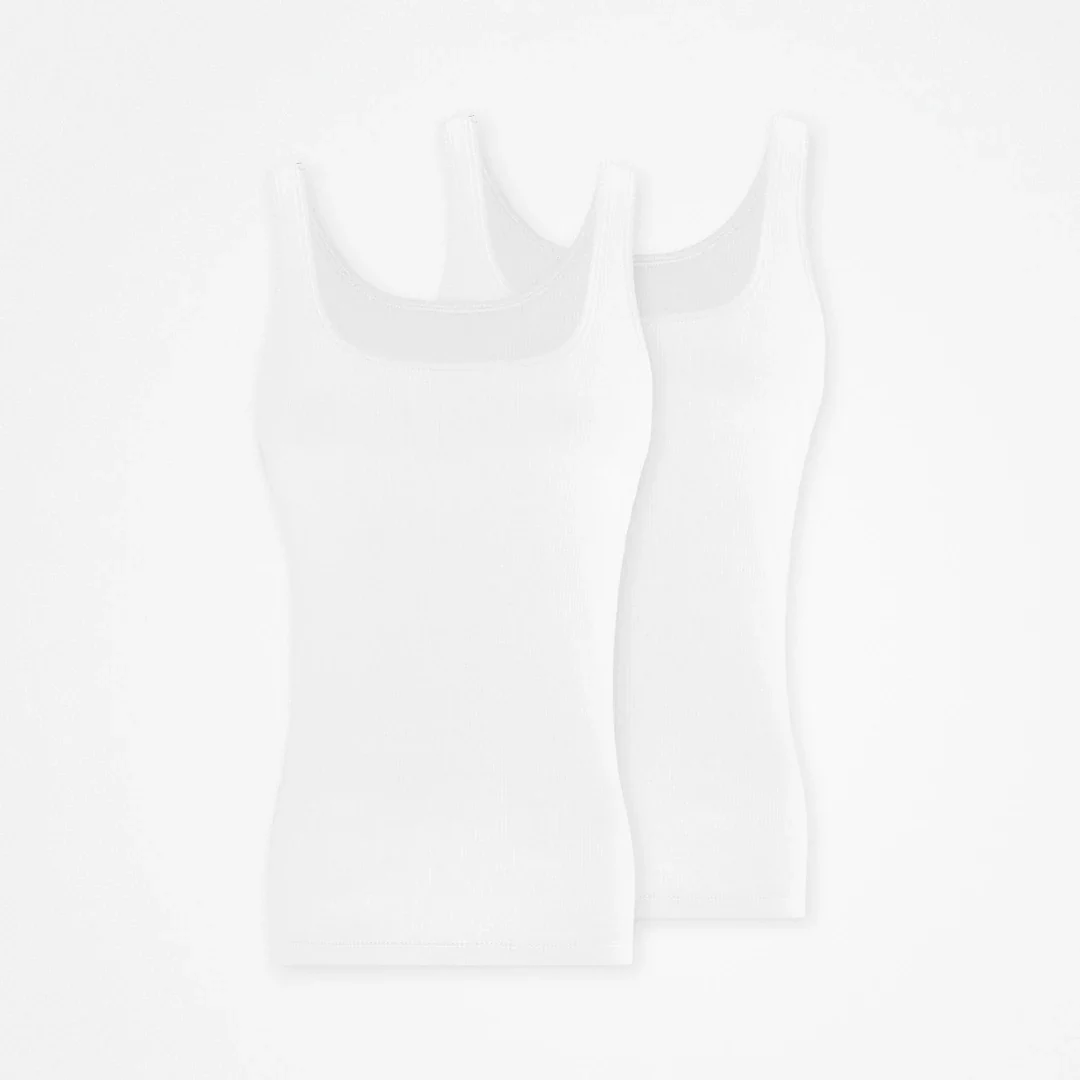 Ripp Tank Top Damen | Weiß - Image 9