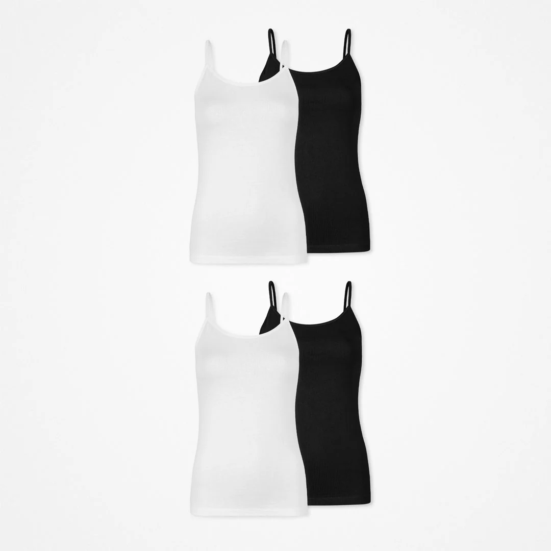Damen Spaghetti Tops | Schwarz-Weiß - Image 11