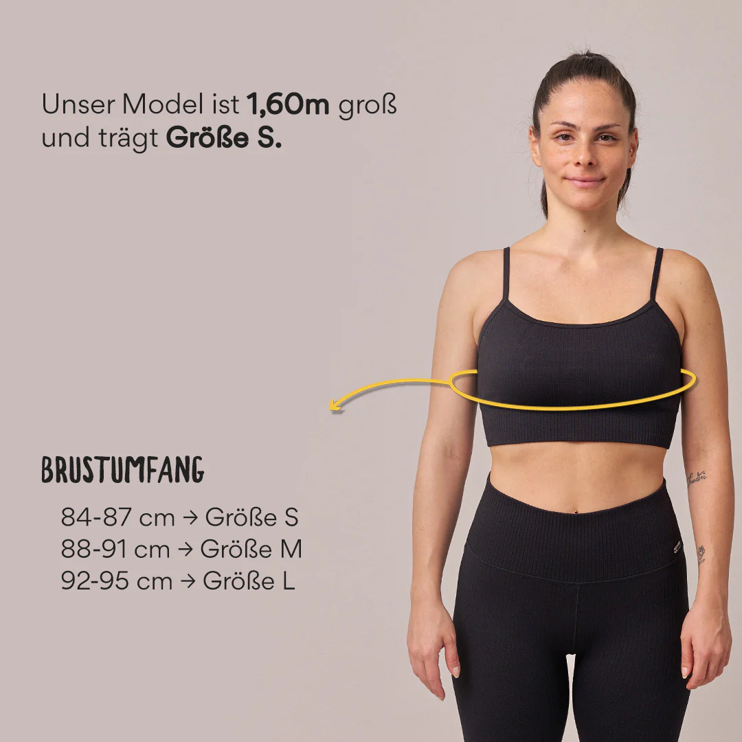 Gerippter Sport-BH | Schwarz - Image 10