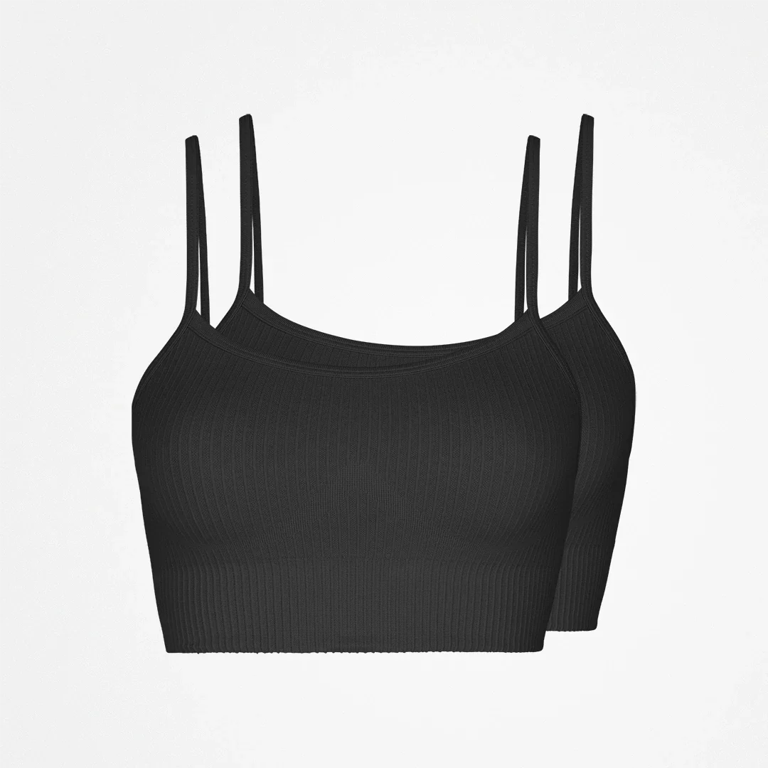 Gerippter Sport-BH | Schwarz - Image 12