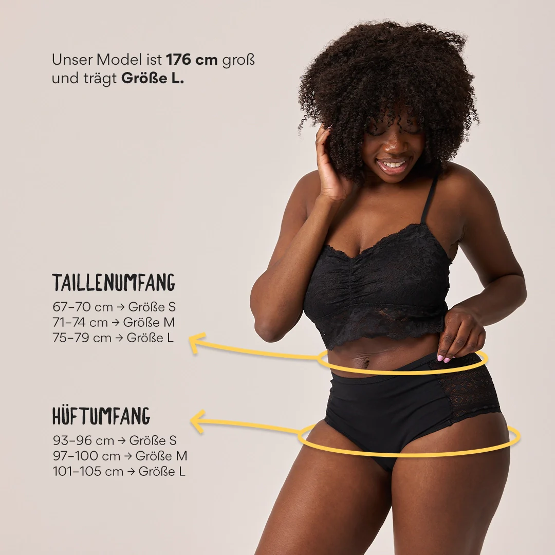High Waist Hipster Panties mit Spitze | Schwarz - Image 10