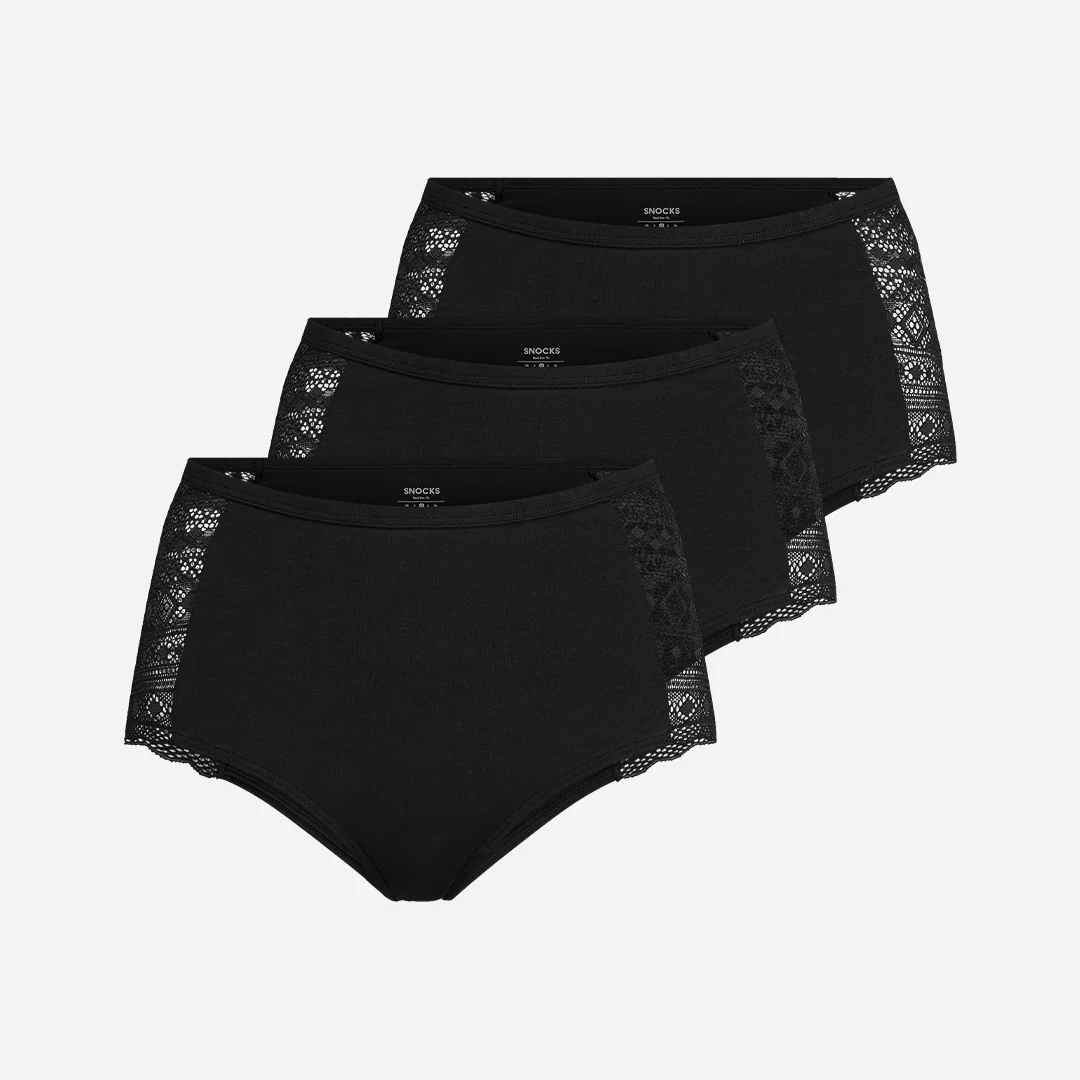 High Waist Hipster Panties mit Spitze | Schwarz - Image 11