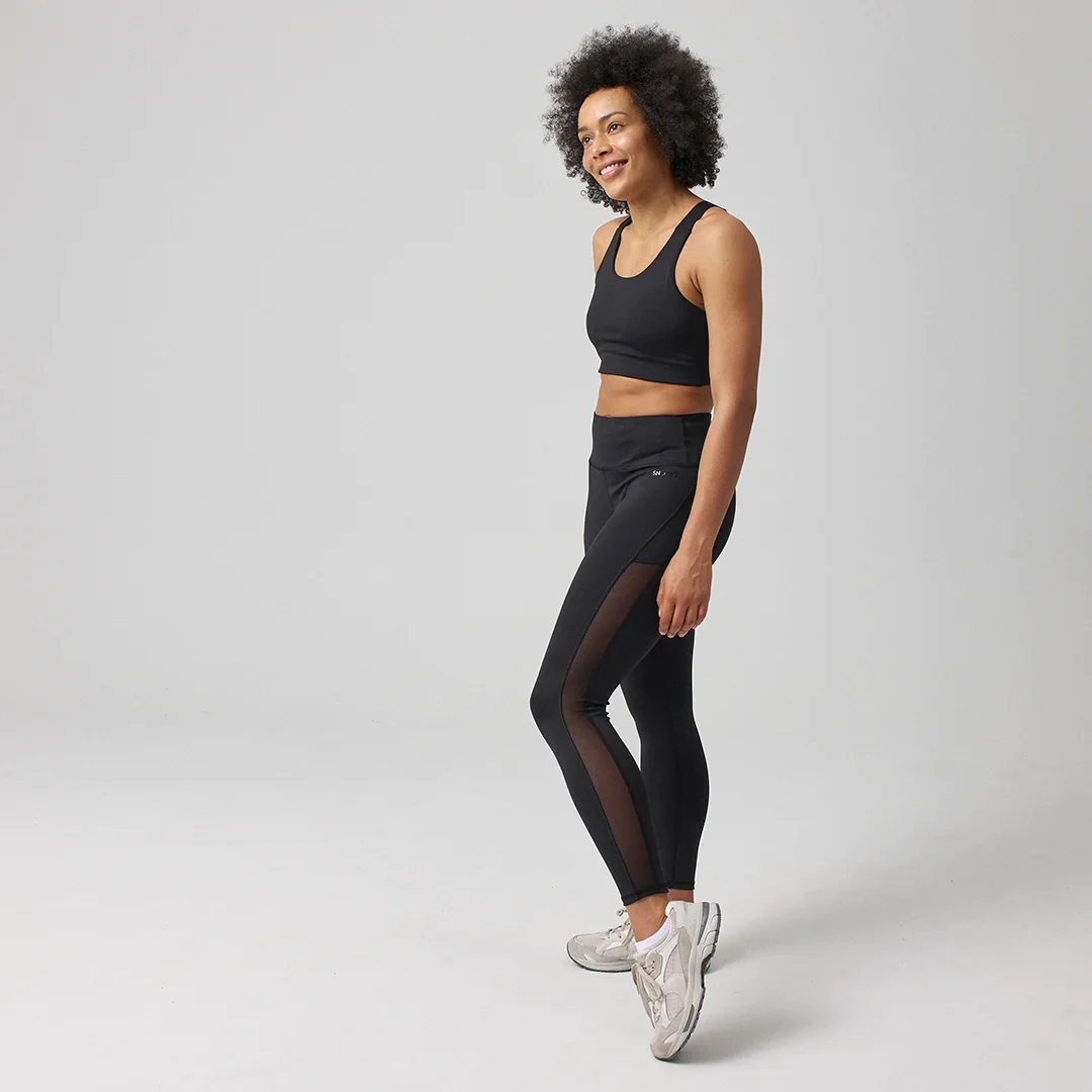 High Waist Leggings Mesh | Schwarz - Image 7