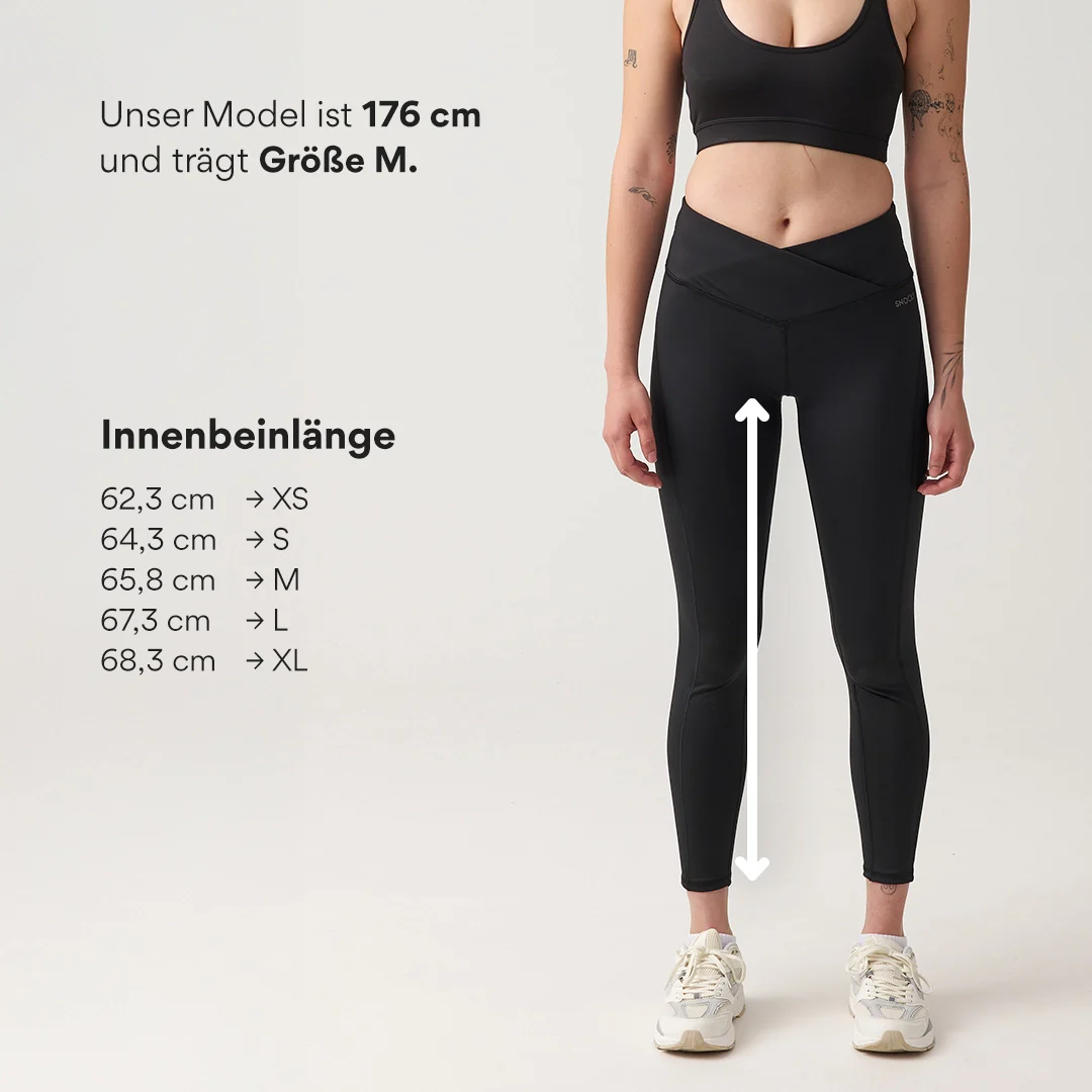 High Waist Leggings V Cross | Schwarz - Image 11