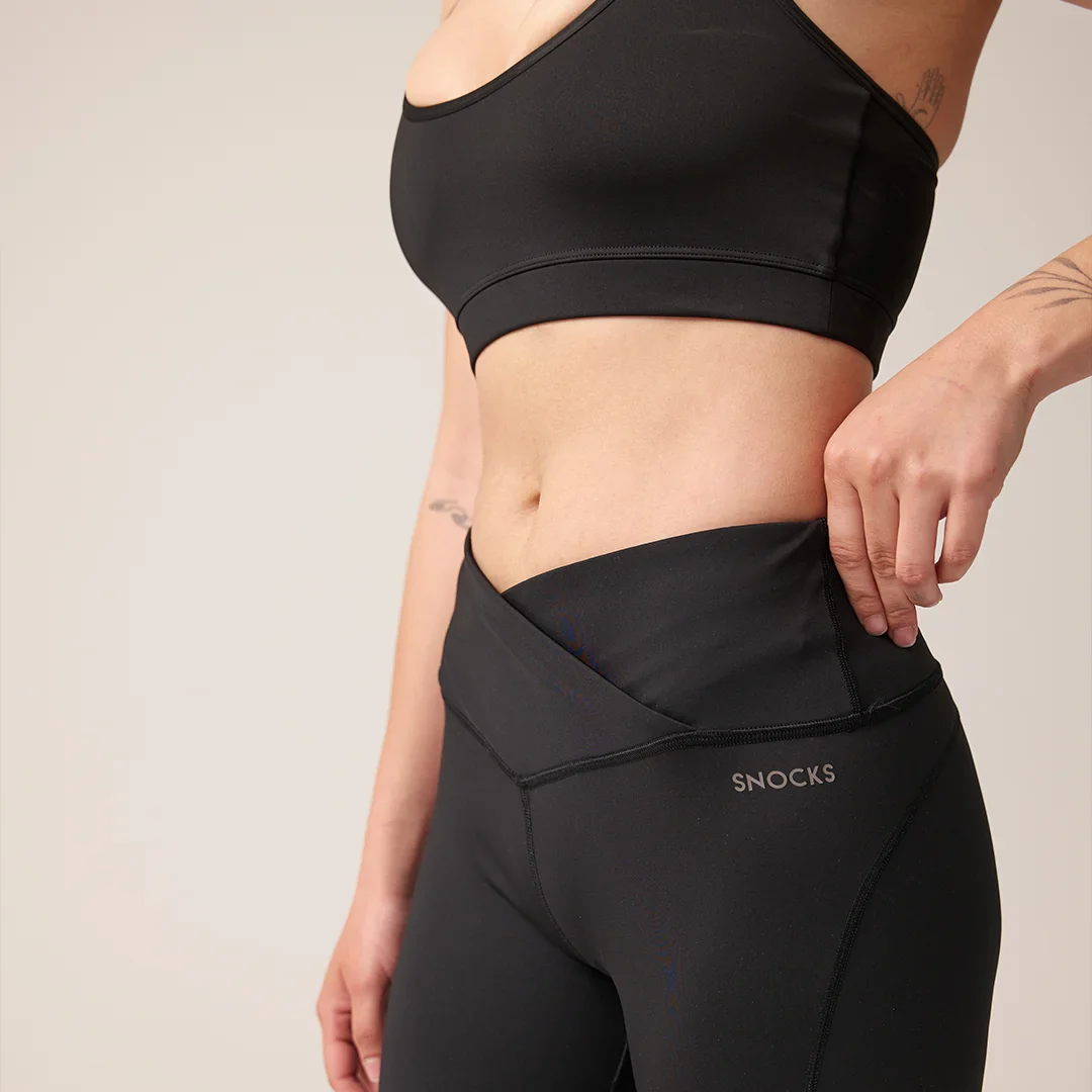 High Waist Leggings V Cross | Schwarz - Image 8