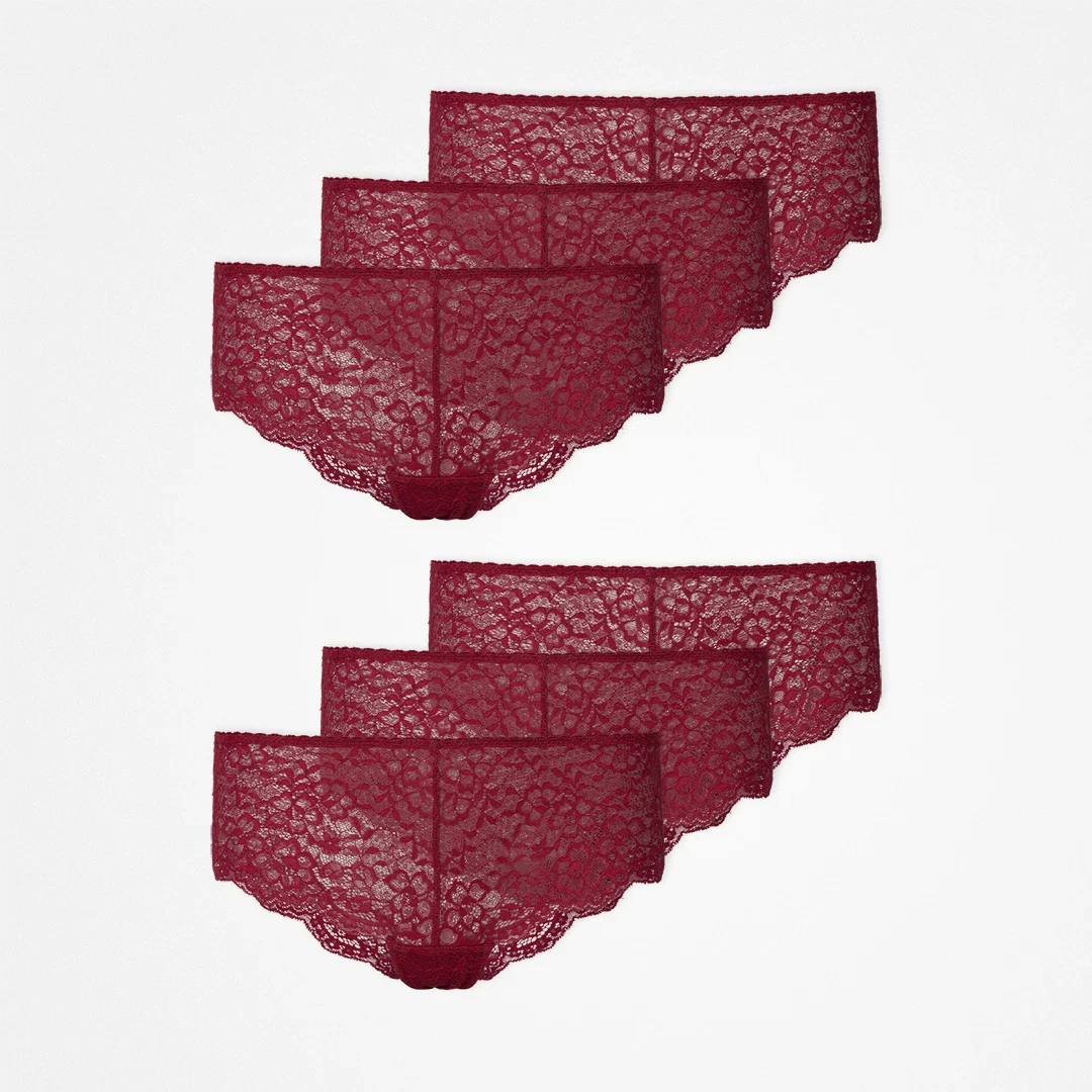 Hipster Panties aus Spitze | Dunkelrot - Image 13