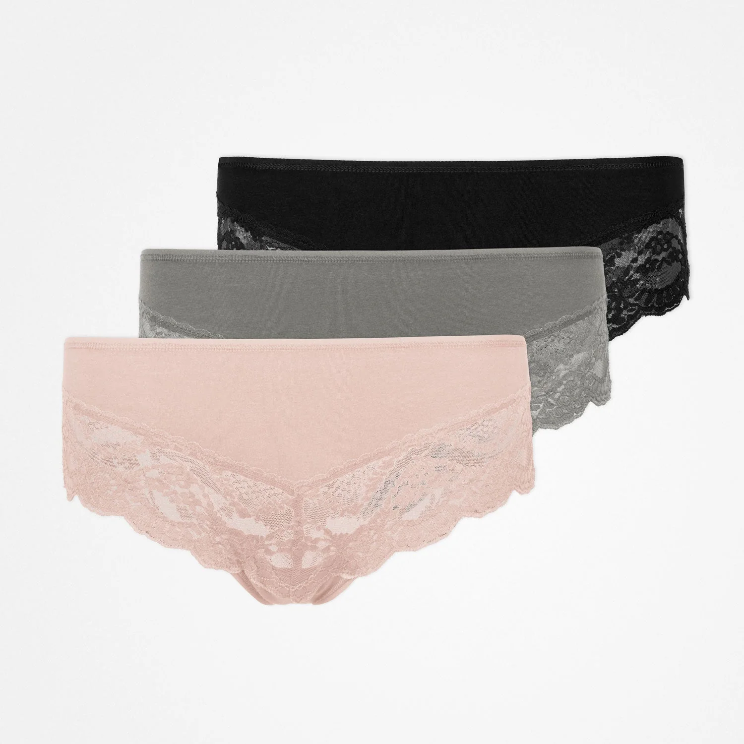 Hipster Panties mit Spitze | Mix (Apricot/Grün/Schwarz) - Image 13