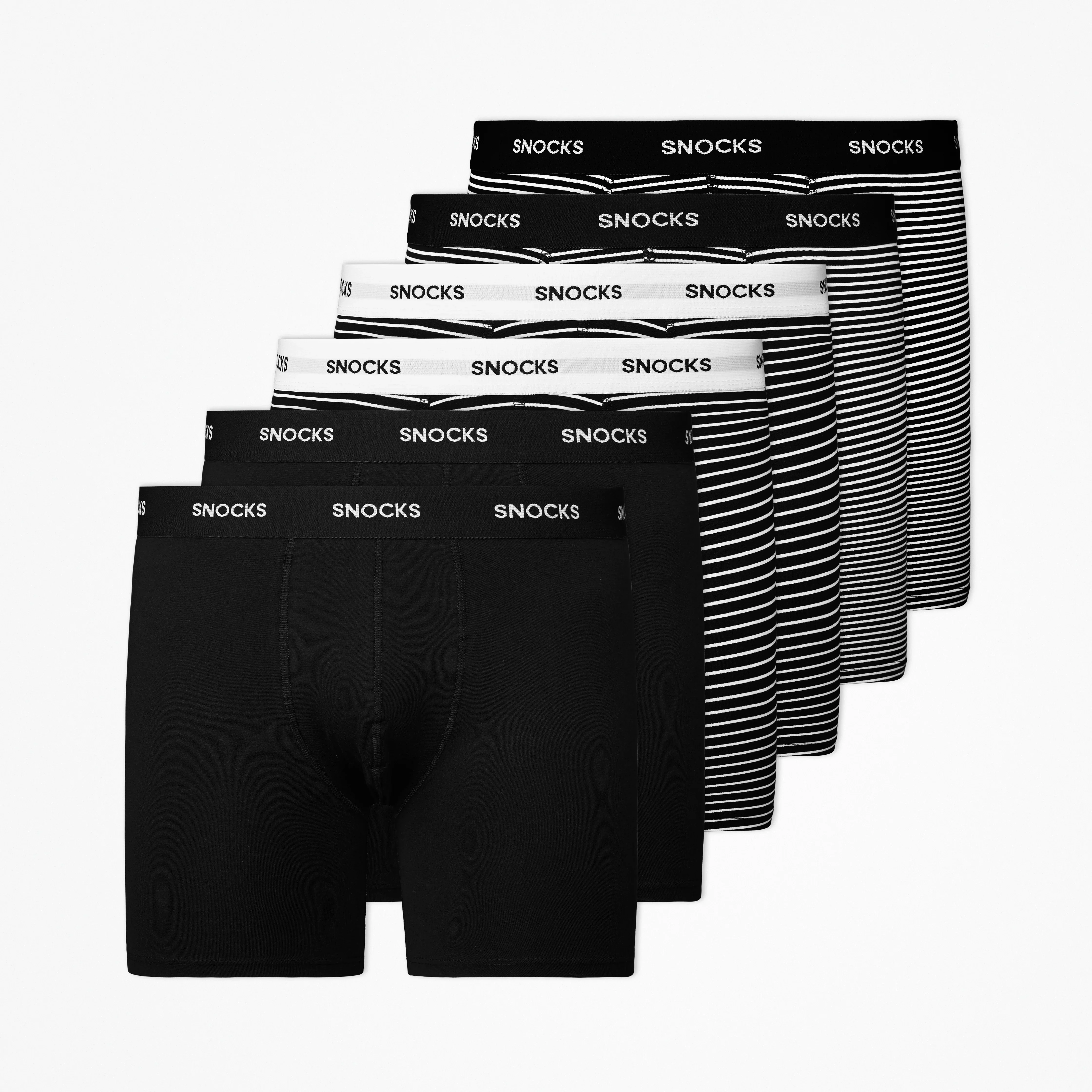 Lange Boxershorts mit Streifen | Schwarz - Image 10