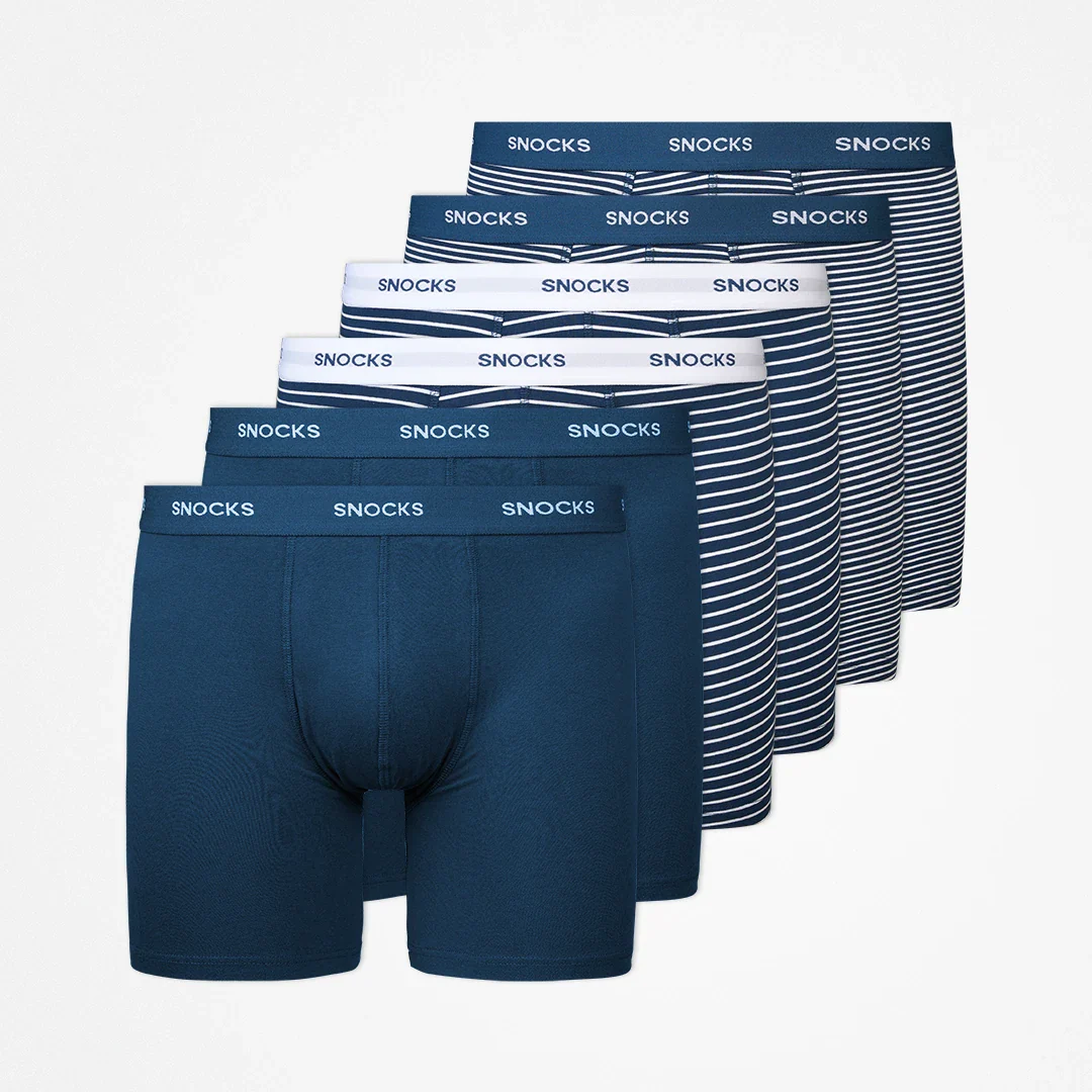 Lange Boxershorts mit Streifen | Blau