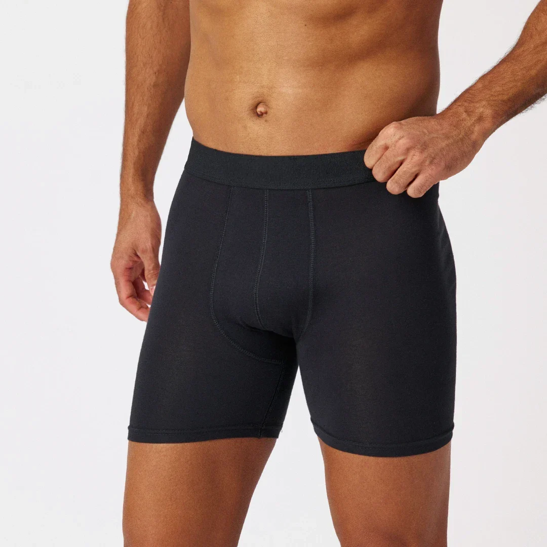 Lange Boxershorts ohne Logo | Schwarz - Image 3