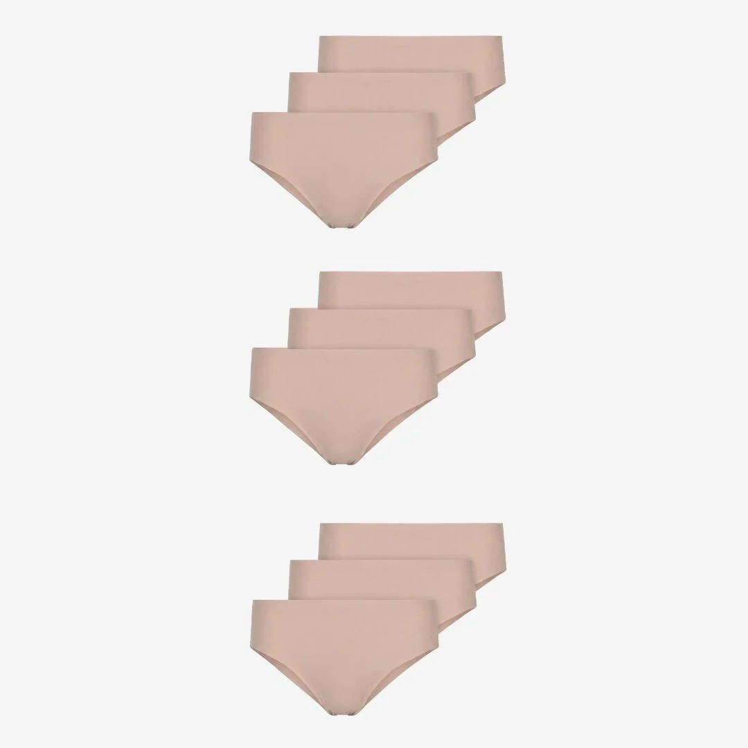 Microfiber High Waist Seamless Hipster | Beige - Image 13