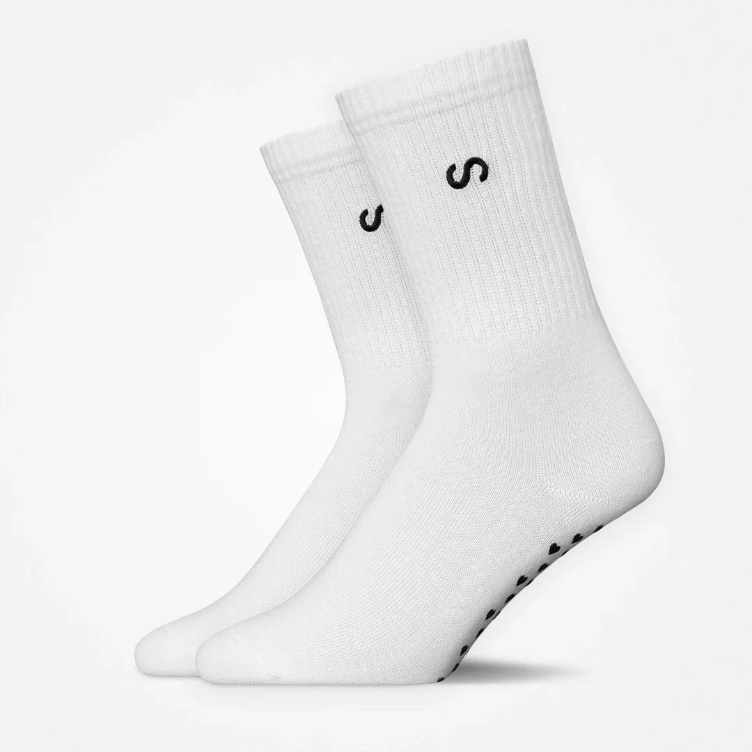 Pilates Socken | Weiß (Logo)