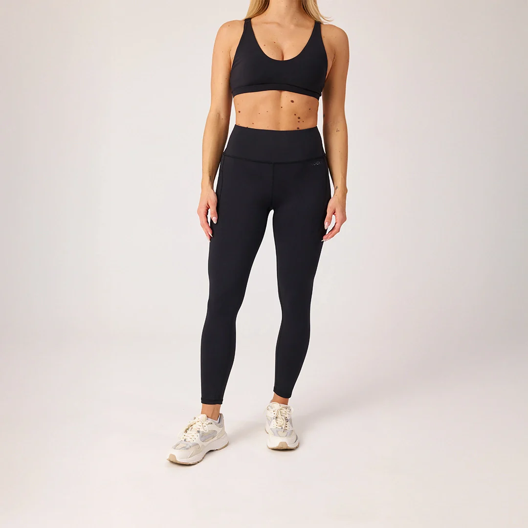 Premium High Waist Leggings mit Taschen | Schwarz - Image 8