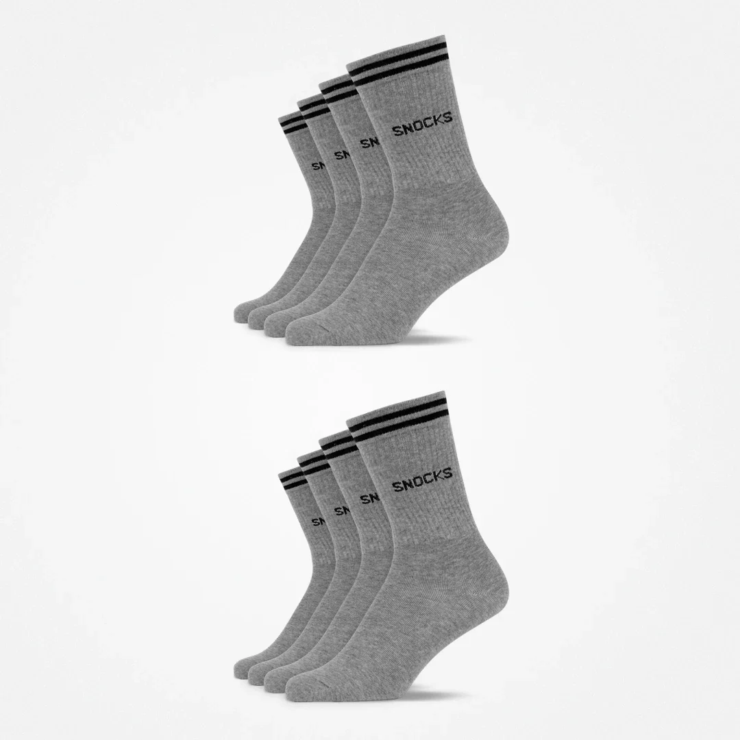 Hohe Sportsocken mit Streifen | Grau - Image 9