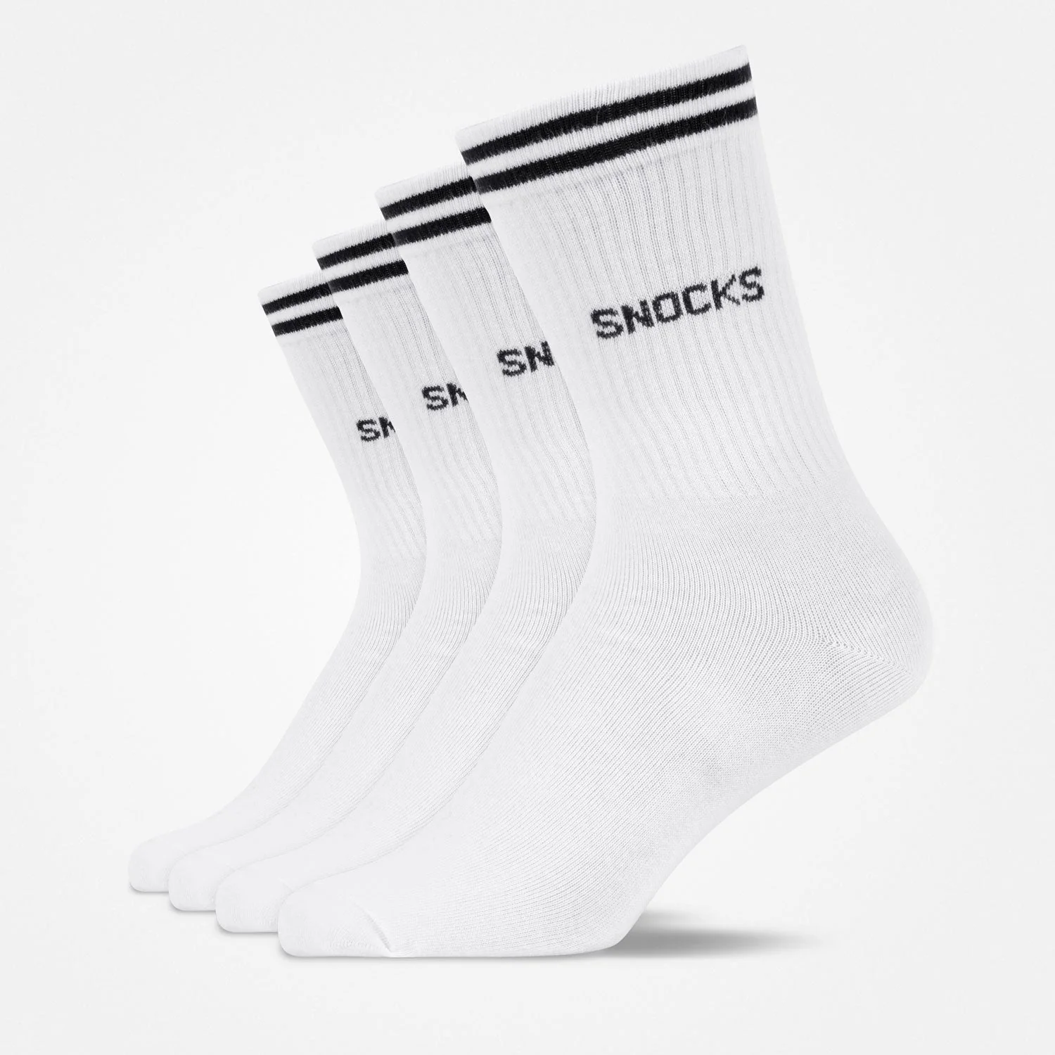 Hohe Sportsocken mit Streifen | Weiß - Image 8