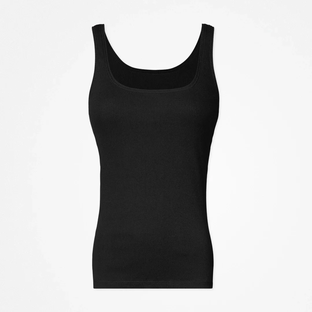 Ripp Tank Top Damen | Schwarz