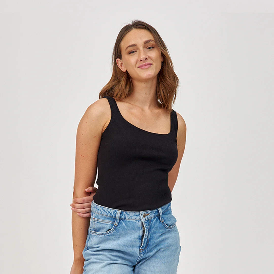 Ripp Tank Top Damen | Weiß - Image 2
