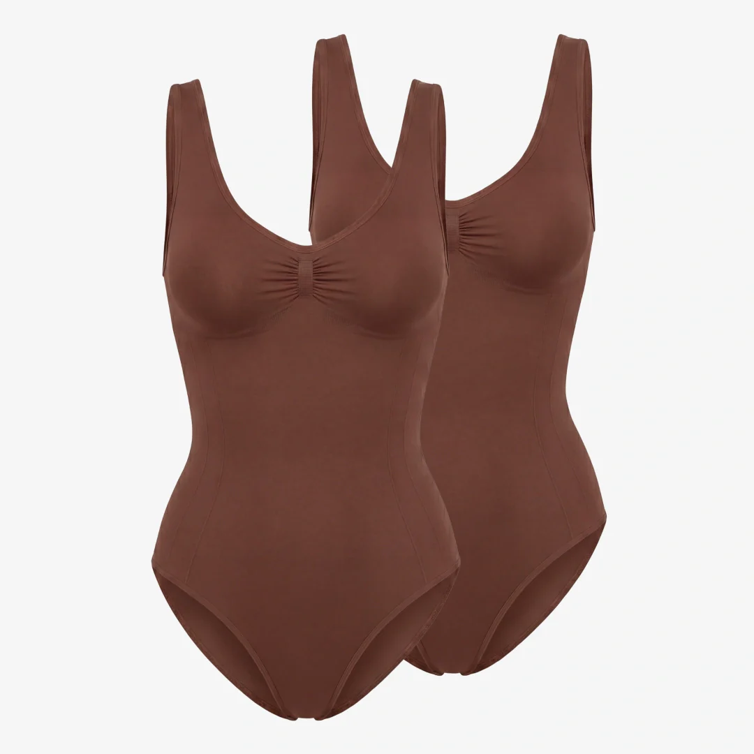 Shaping Body mit breiten Trägern | Braun - Image 11