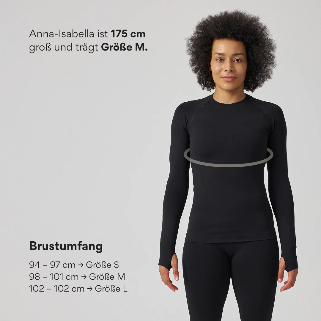 Sportshirt langarm Damen | Taubenblau - Image 10