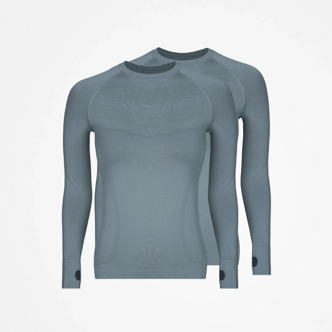 Sportshirt langarm Damen | Taubenblau - Image 12