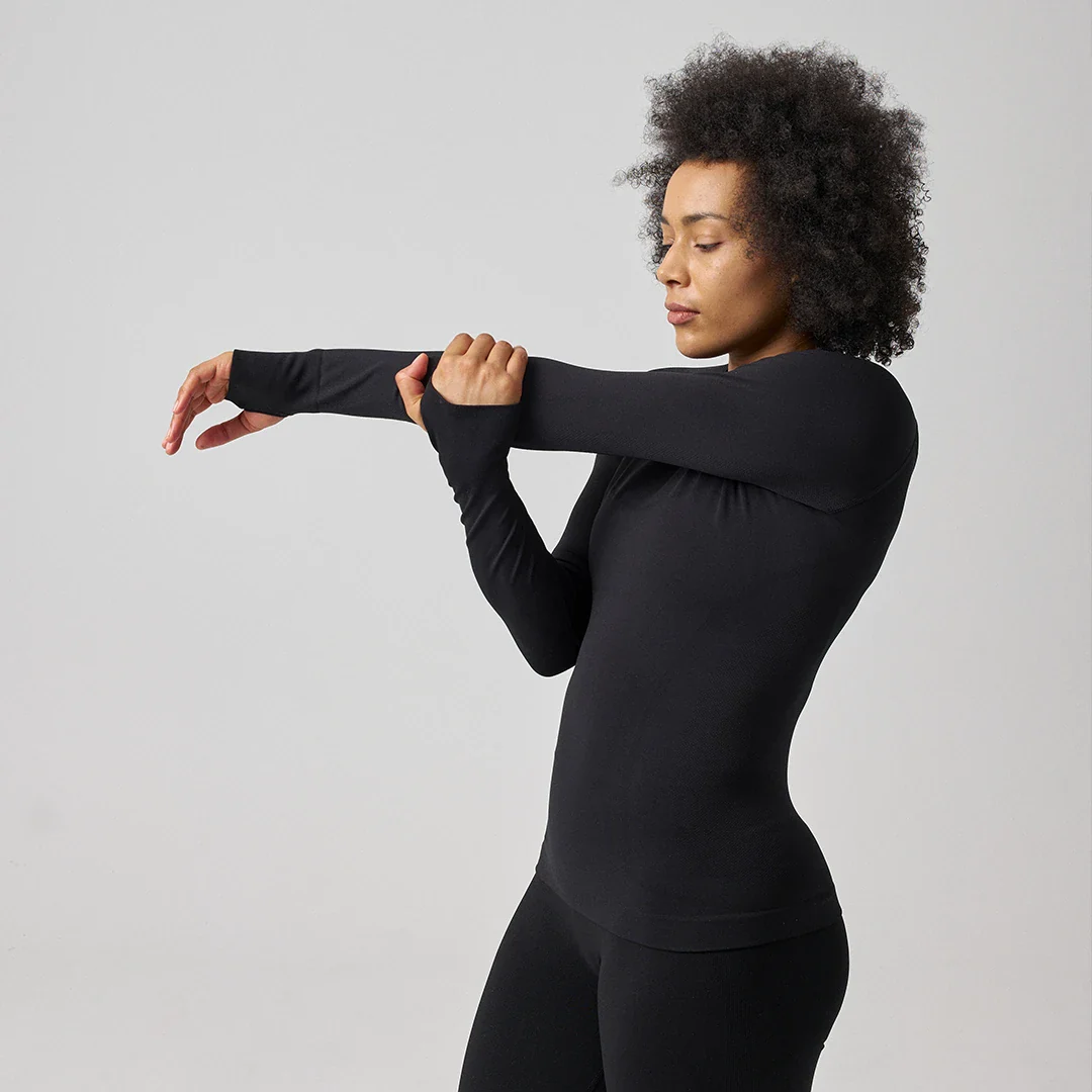 Sportshirt langarm Damen | Pastellgrün - Image 6